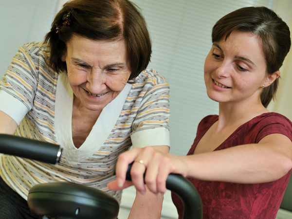 elderly woman exercising